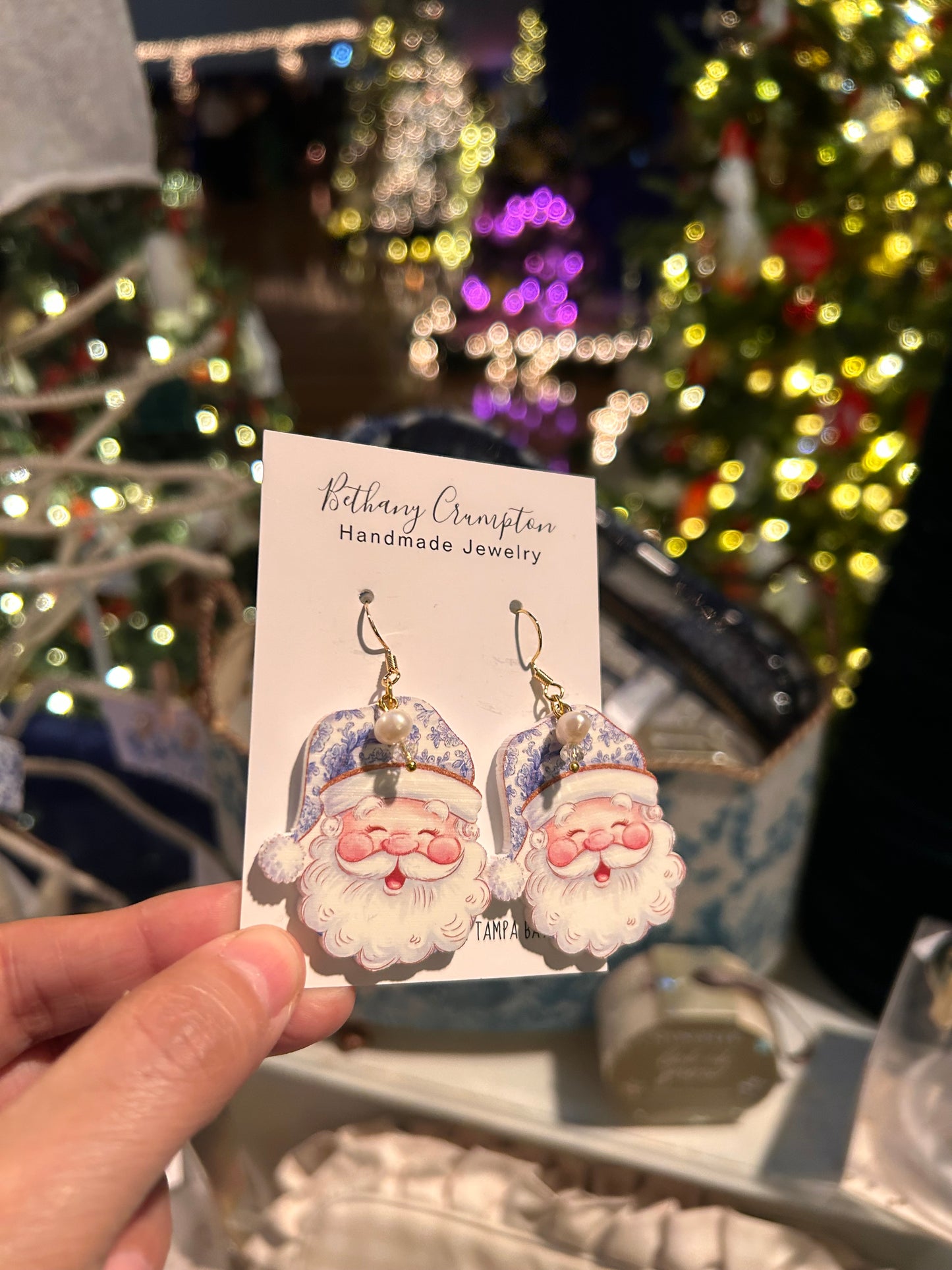 Chinoiserie Santa Earrings