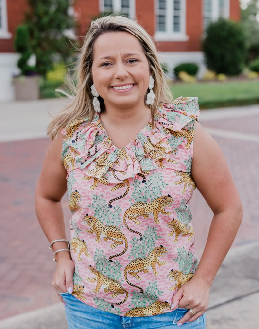 Ruffle Top pink safari