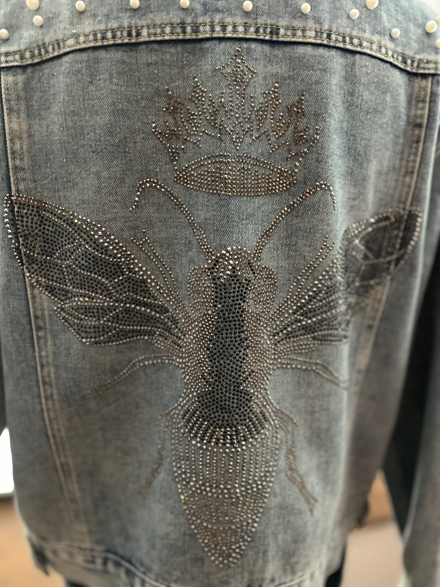 Pearly Queen Bee Denim Jean Jacket