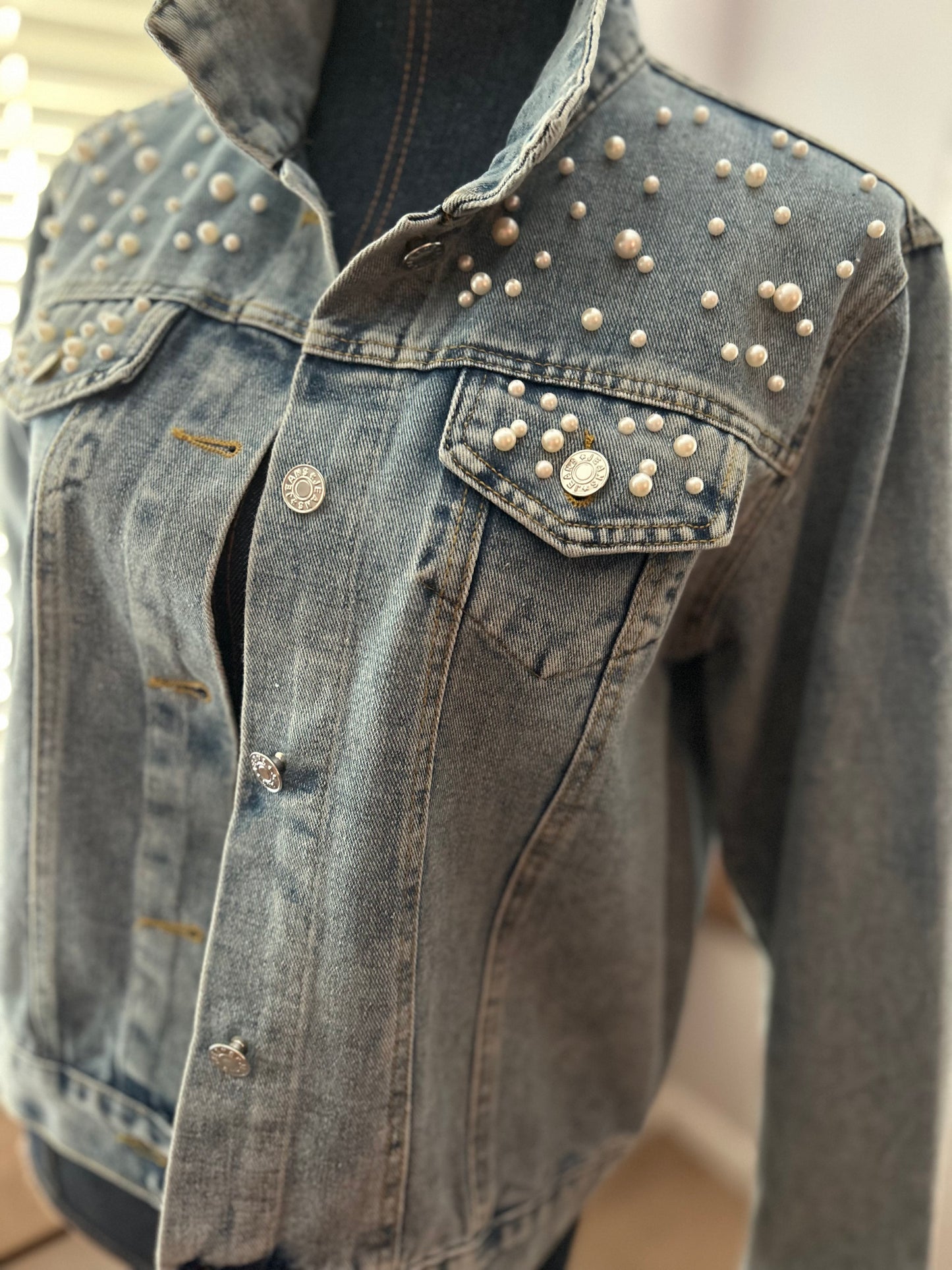 Pearly Queen Bee Denim Jean Jacket