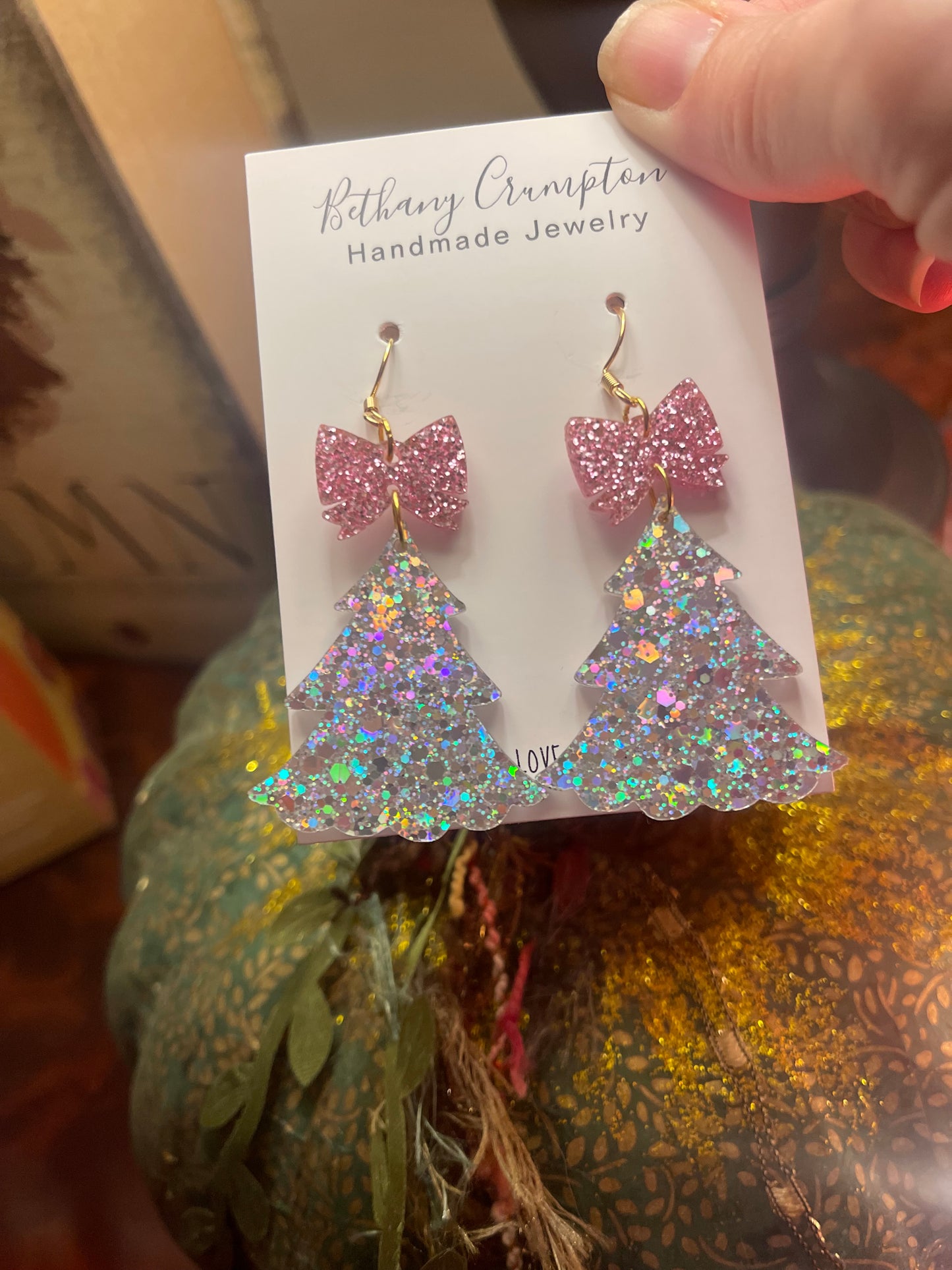 Bethany’s Christmas earrings