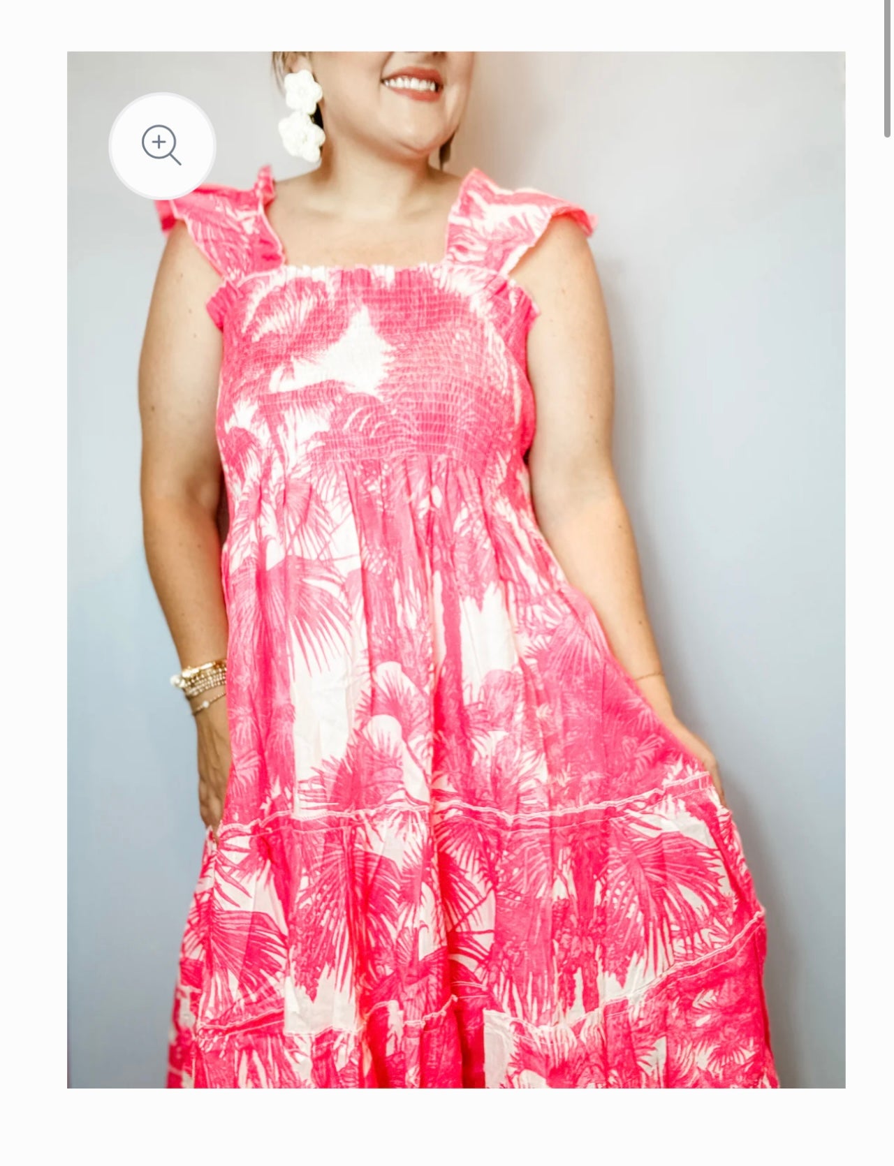 Pretty pink palm dress