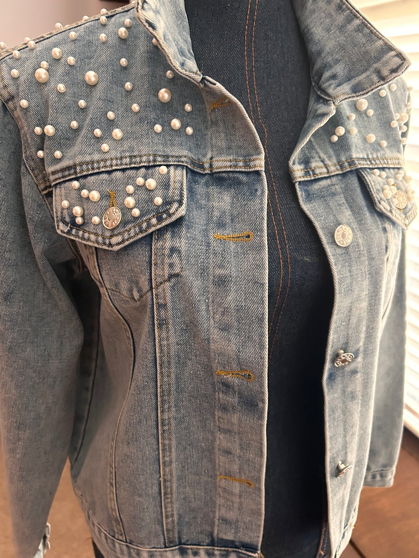 Pearly Queen Bee Denim Jean Jacket