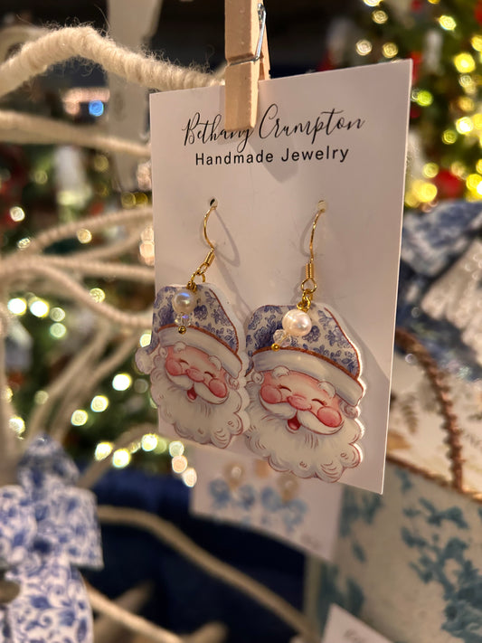 Chinoiserie Santa Earrings