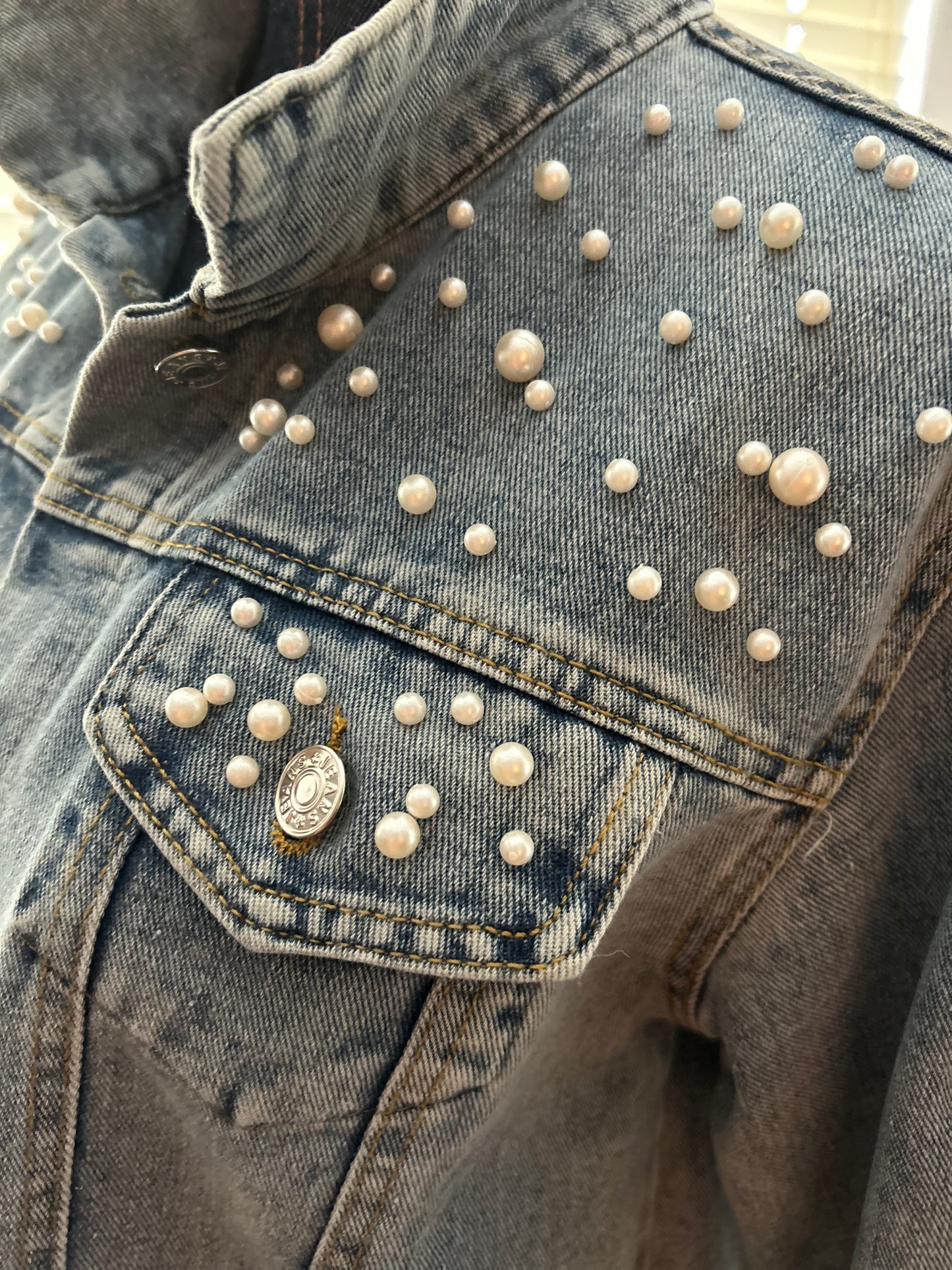 Pearly Queen Bee Denim Jean Jacket